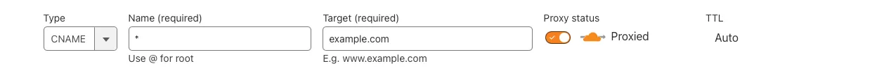 Cloudflare wildcard DNS record