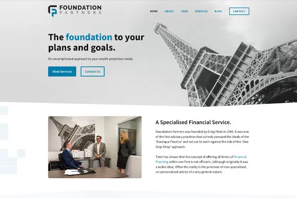 Foundation Partners website homepage shown on desktop